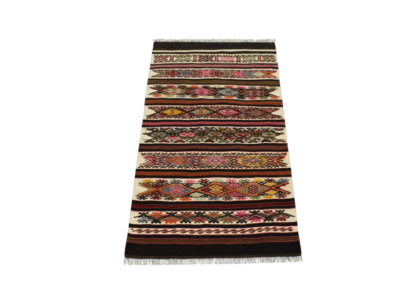 Kilim Antik El Dokuma Nadir Otantik Aydın Çine Yün Kilimi 0161 - Yeni - Çok Renkli