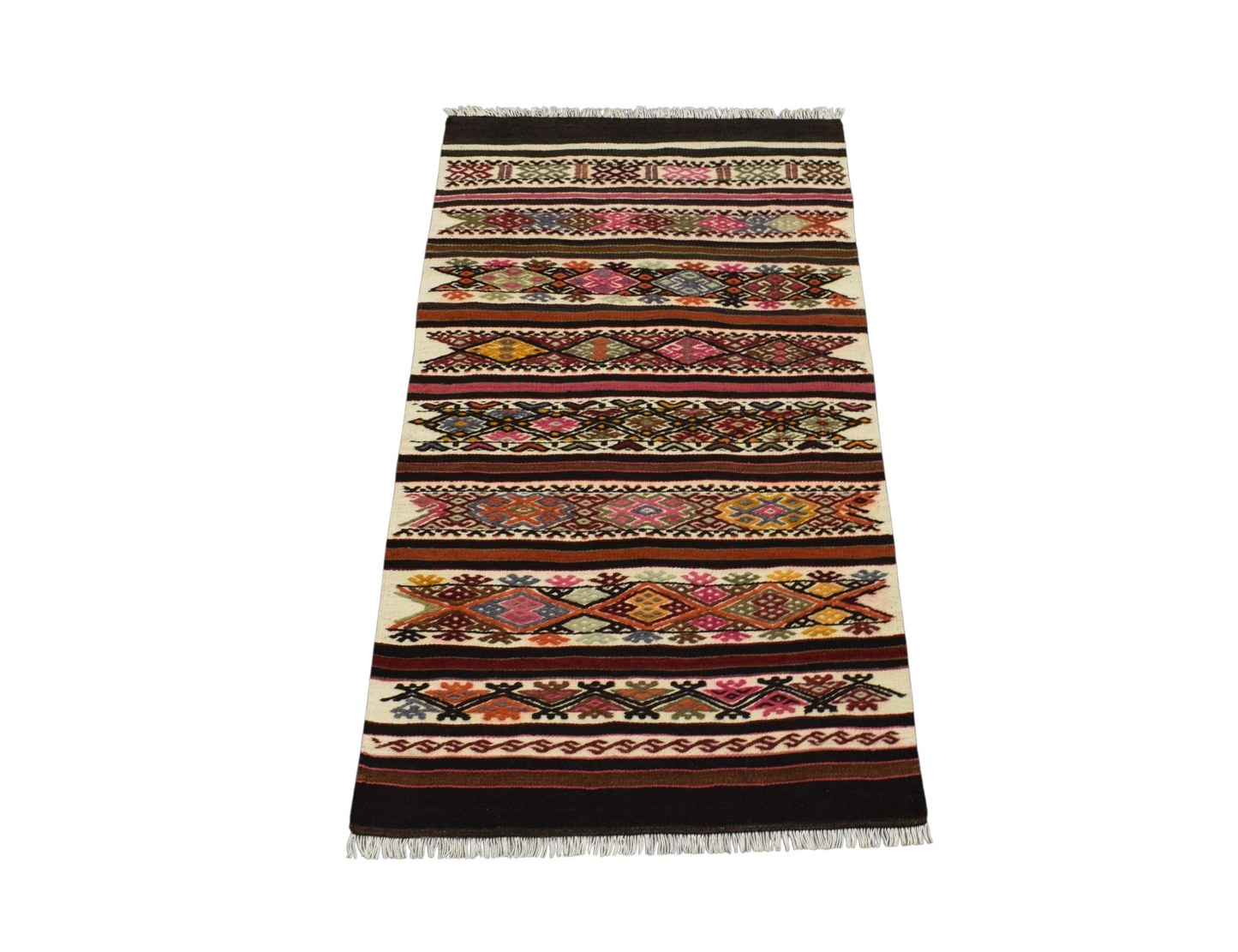 Kilim Antik El Dokuma Nadir Otantik Aydın Çine Yün Kilimi 0161 - Yeni - Çok Renkli