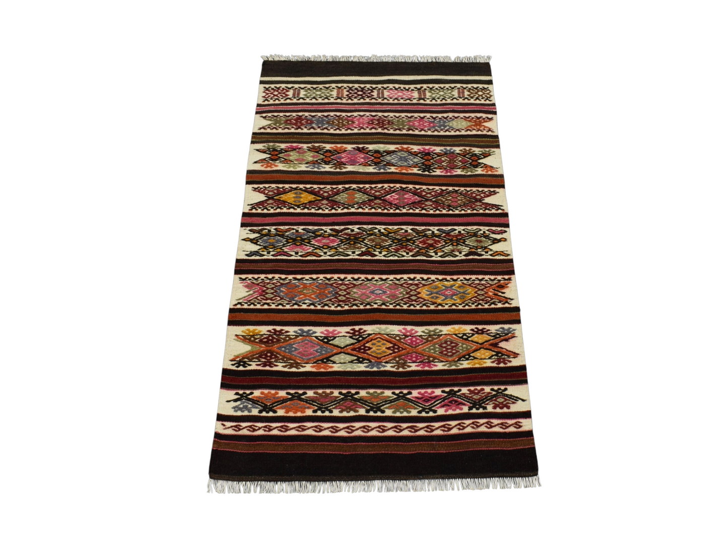 Kilim Antik El Dokuma Nadir Otantik Aydın Çine Yün Kilimi 0161 - Yeni - Çok Renkli
