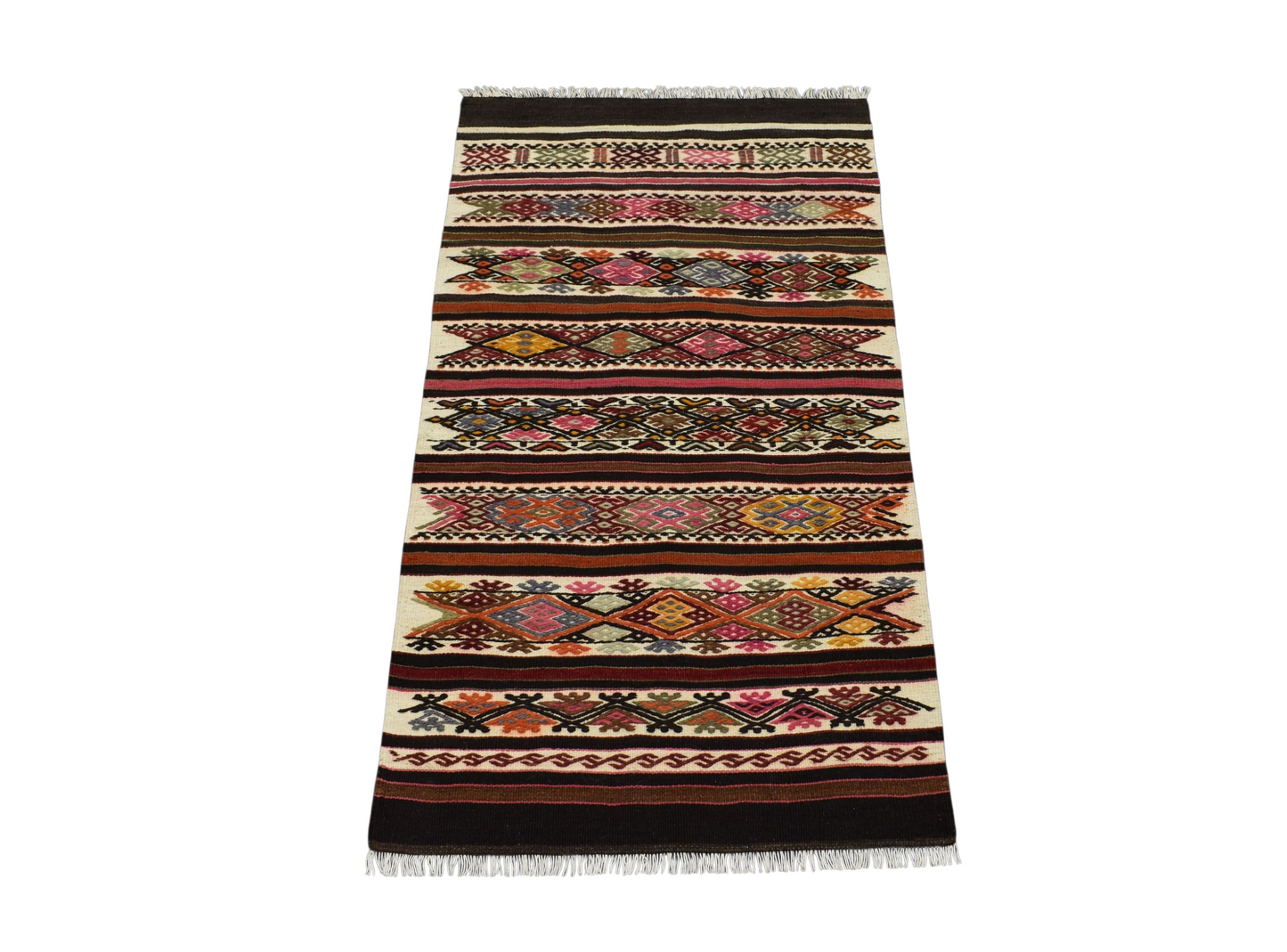 Kilim Antik El Dokuma Nadir Otantik Aydın Çine Yün Kilimi 0161 - Yeni - Çok Renkli