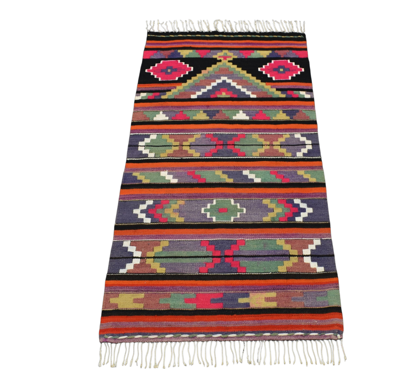 Kilim Antik El Dokuma Otantik Mihraplı Malatya Yün Kilimi 0162 - Yeni - Çok Renkli
