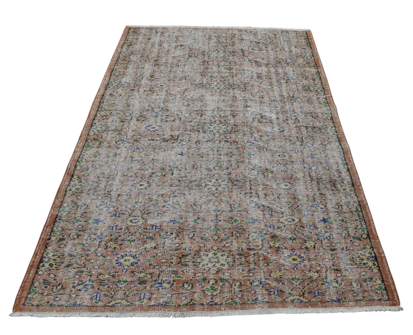 Kilim Antik El Dokuma Eskitme Yün Salon Halısı - Vintage 0370 - Çok Renkli