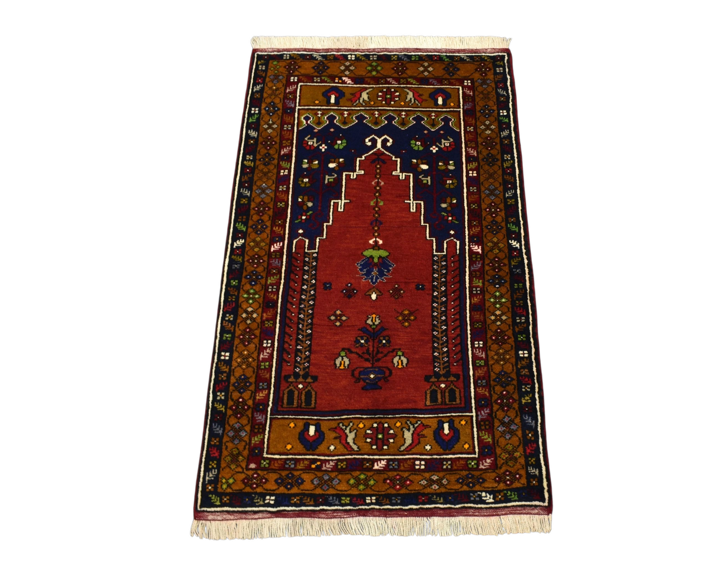 Kilim Antik El Dokuması Seccade Yahyalı Yün Halı 0401 - Yeni - Çok Renkli