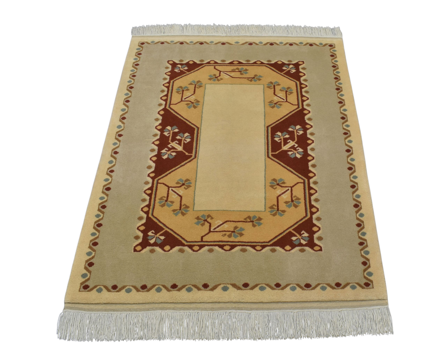Kilim Antik El Dokuma Milas Yün Halı 0406 - Yeni - Bej