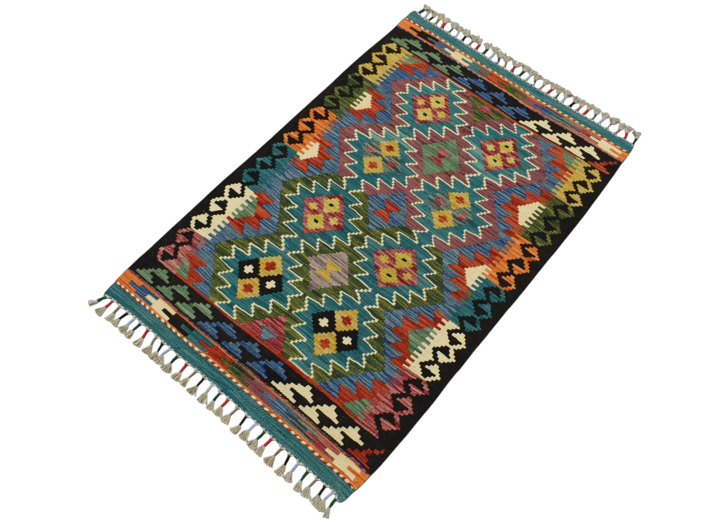 Kilim Antik El Dokuma Cerit Yörükleri İran Yün Kilim 0431 - Yeni - Çok Renkli