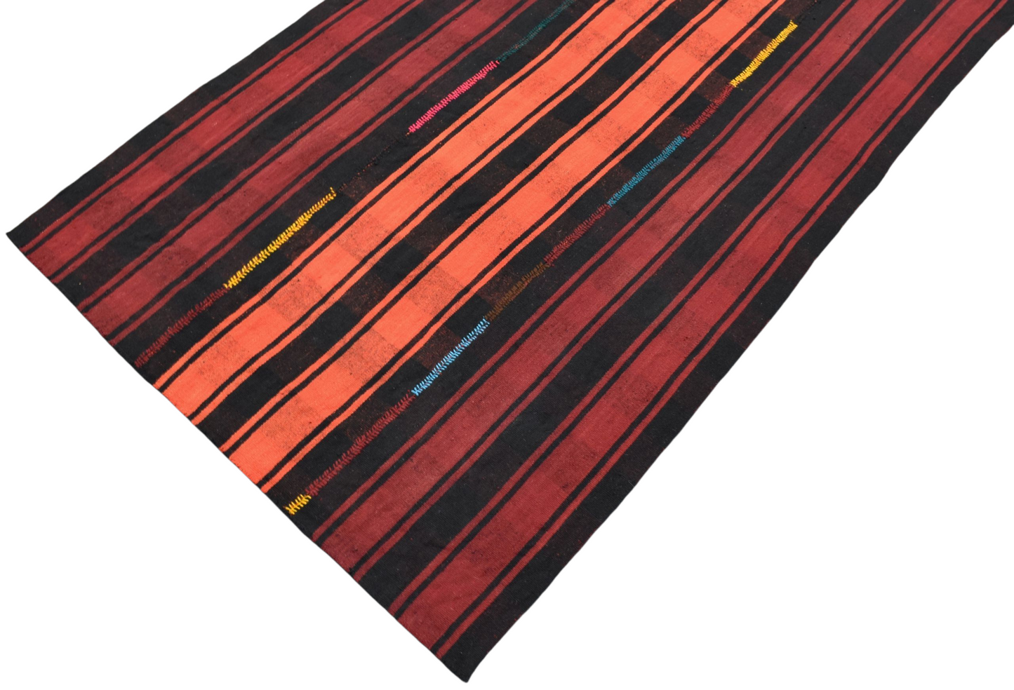 Kilim Antik El Dokuma Ekoseli Sofra Yün Kilim 0432 - Yeni - Çok Renkli