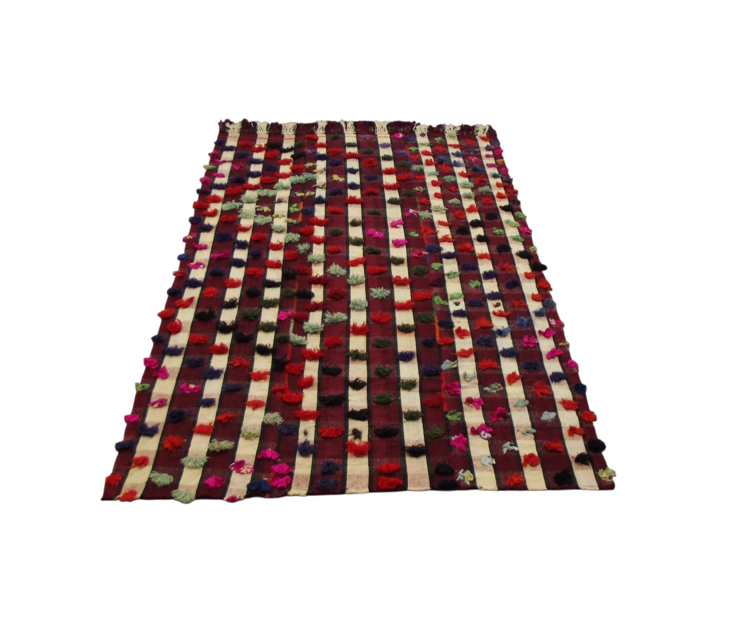Kilim Antik El Dokuma Ekoseli Çukurova Yün Kilim 0453 - Yeni - Çok Renkli