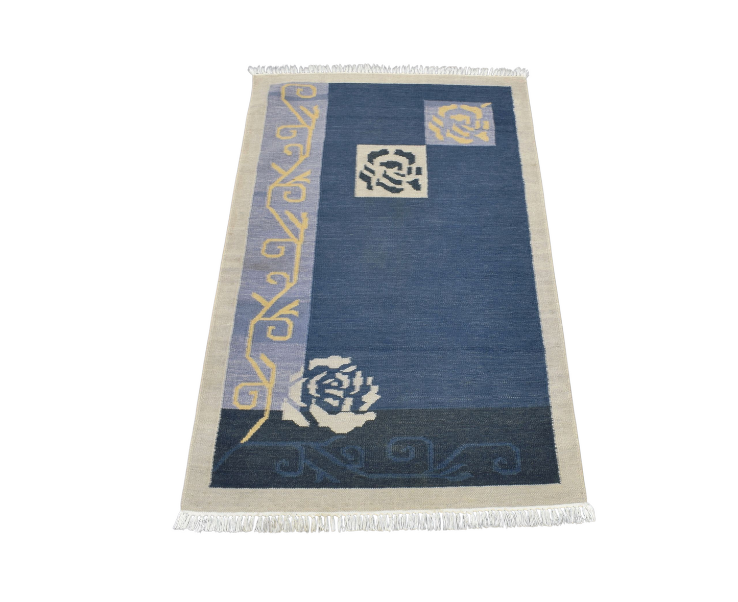 Kilim Antik El Dokuma Çiçekli Yün Kilim 0455 - Yeni - Çok Renkli