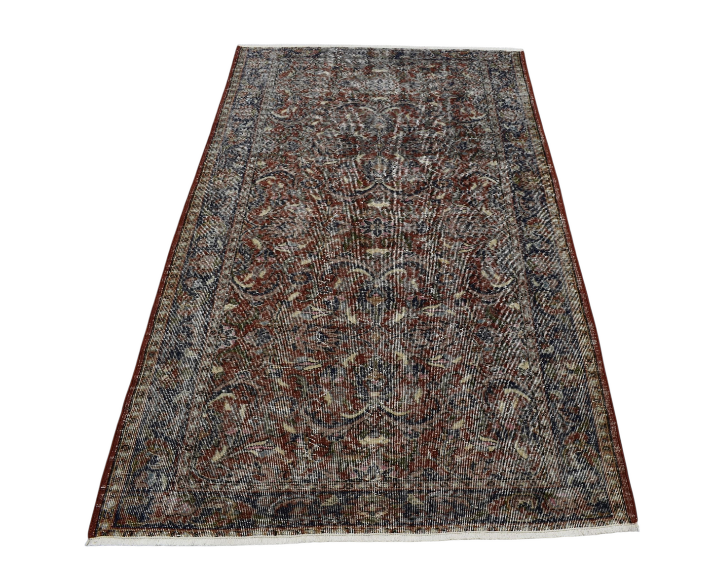 Kilim Antik El Dokuma Eskitme Yün Salon Halısı 0461 - Vintage - Çok Renkli