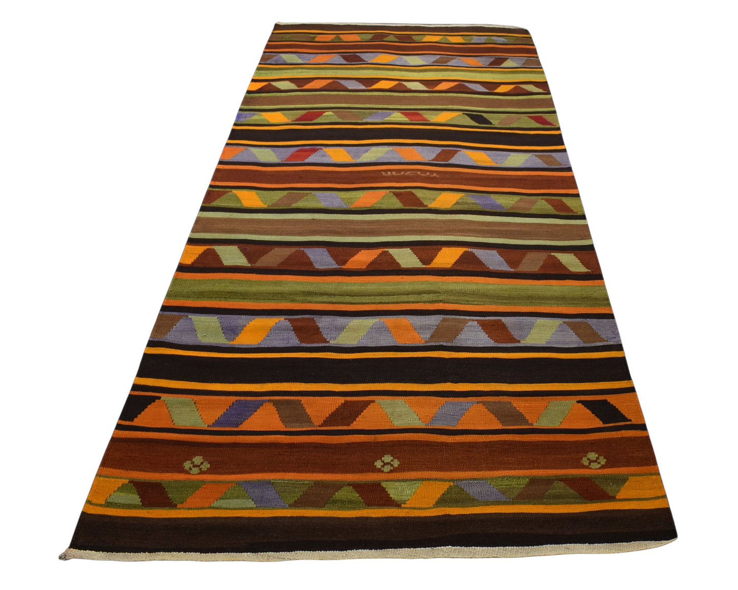 Kilim Antik El Dokuma Cerit Yörükleri İran Yün Kilim 0476 - Antika - Çok Renkli