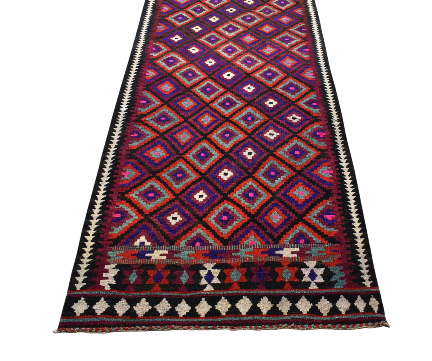 Kilim Antik El Dokuma Erzurum Yün Yolluk Kilim 0508 - Yeni - Çok Renkli