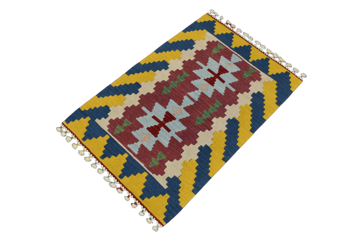 Kilim Antik El Dokuma Pınarbaşı Kayseri Yün Kilim 0511 - Yeni - Çok Renkli
