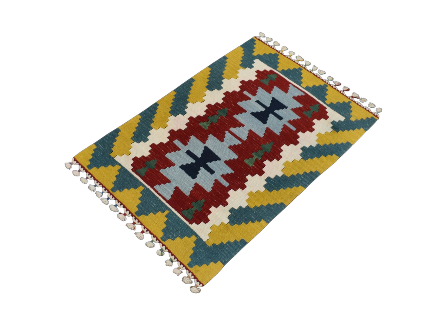 Kilim Antik El Dokuma Pınarbaşı Kayseri Yün Kilim 0515 - Yeni - Çok Renkli