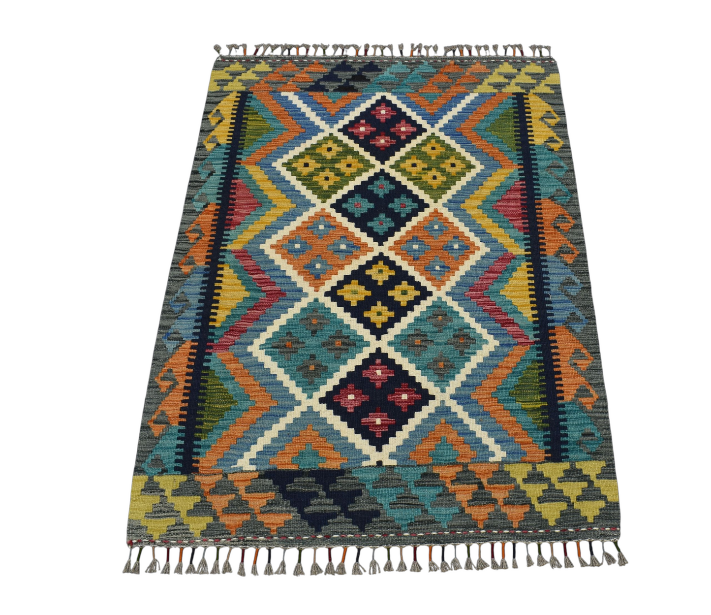 Kilim Antik El Dokuma Cerit Yörükleri İran Yün Kilim 0548 - Yeni - Çok Renkli