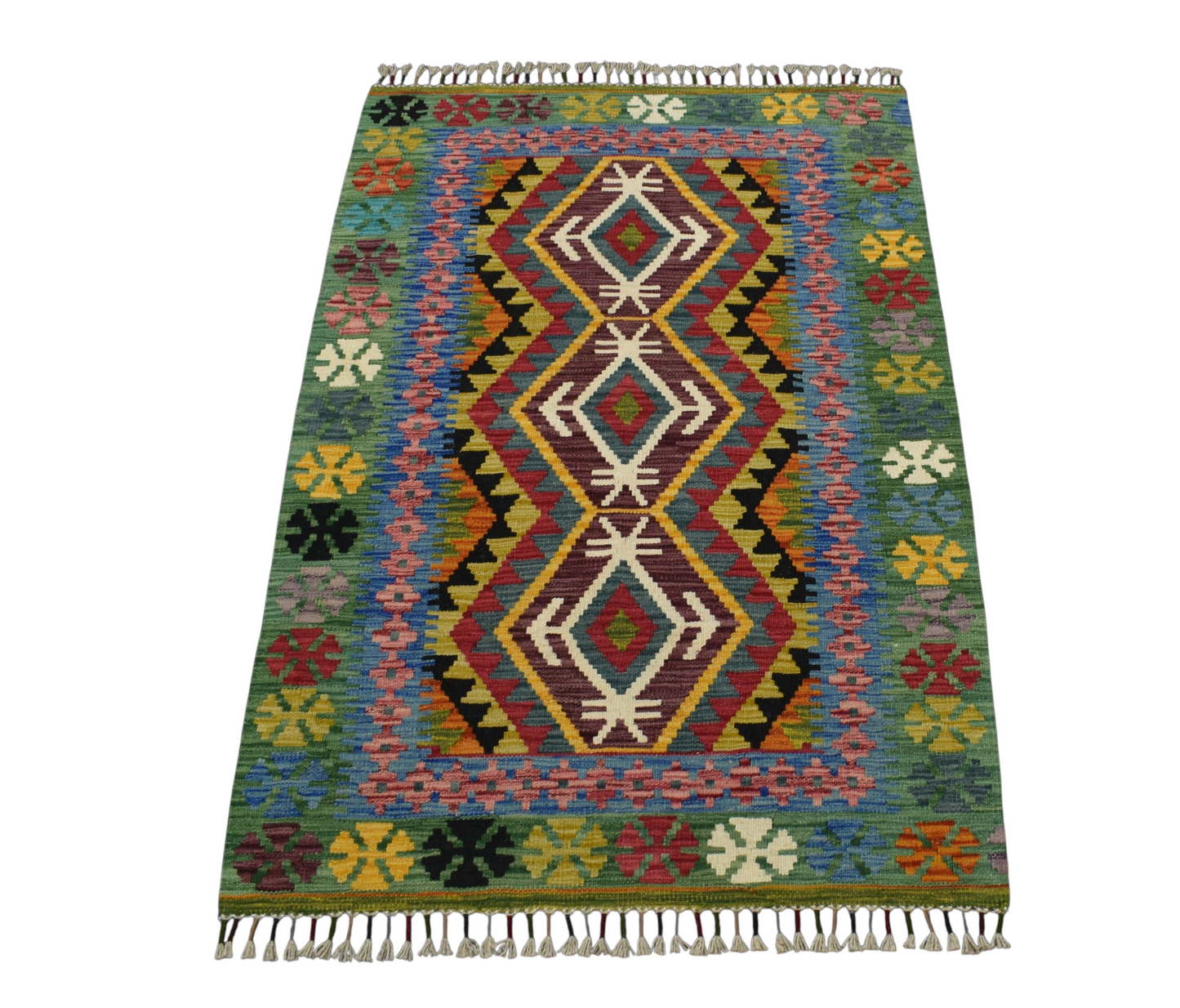 Kilim Antik El Dokuma Cerit Yörükleri İran Yün Kilim 0552 - Yeni - Çok Renkli