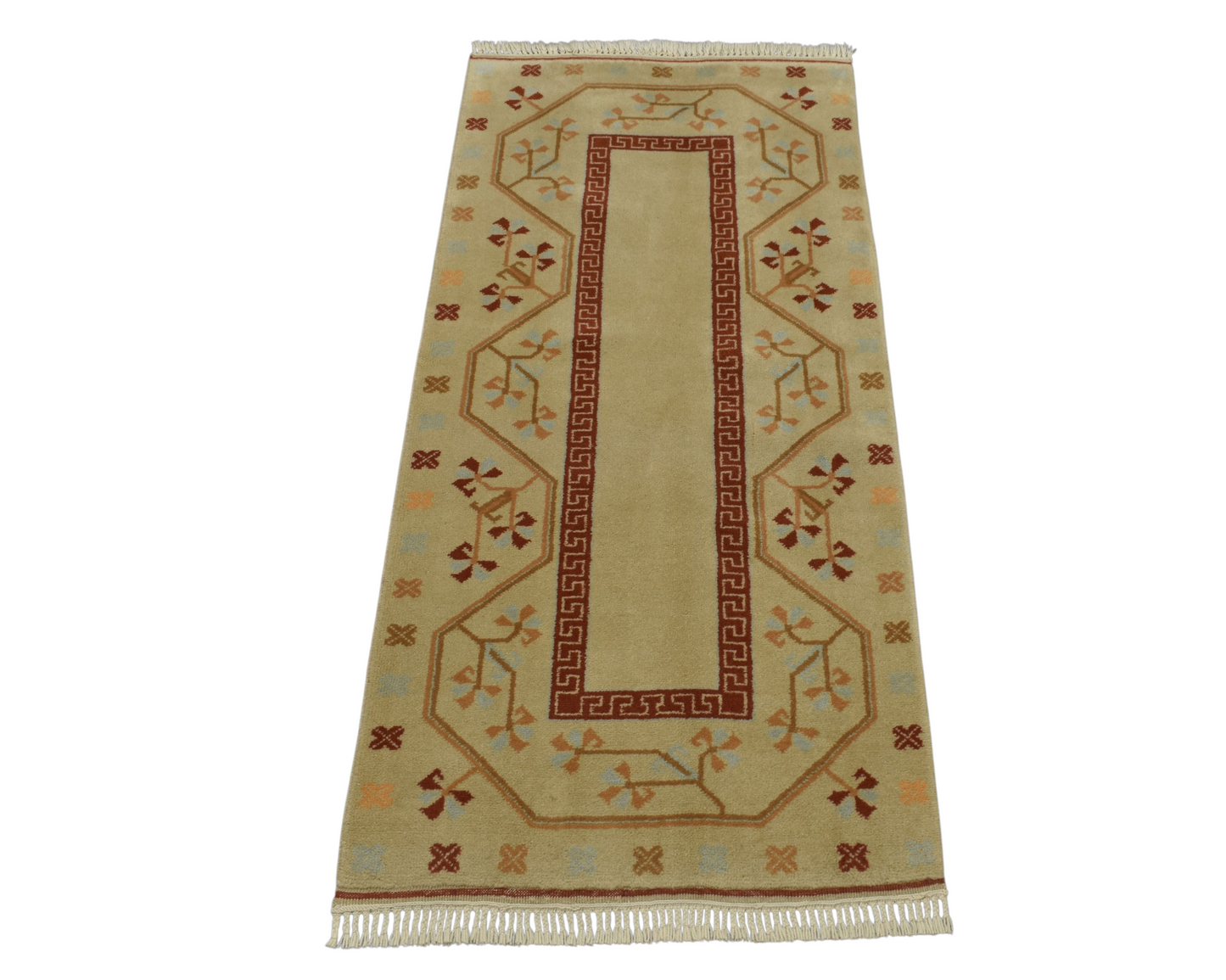 Kilim Antik El Dokuma Çiçekli Milas Muğla Yün Halı 0556 - Yeni - Çok Renkli