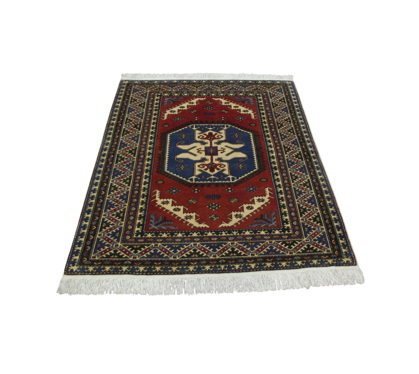 Kilim Antik El Dokuması Kafkas Yün Halı 0559 - Yeni - Çok Renkli