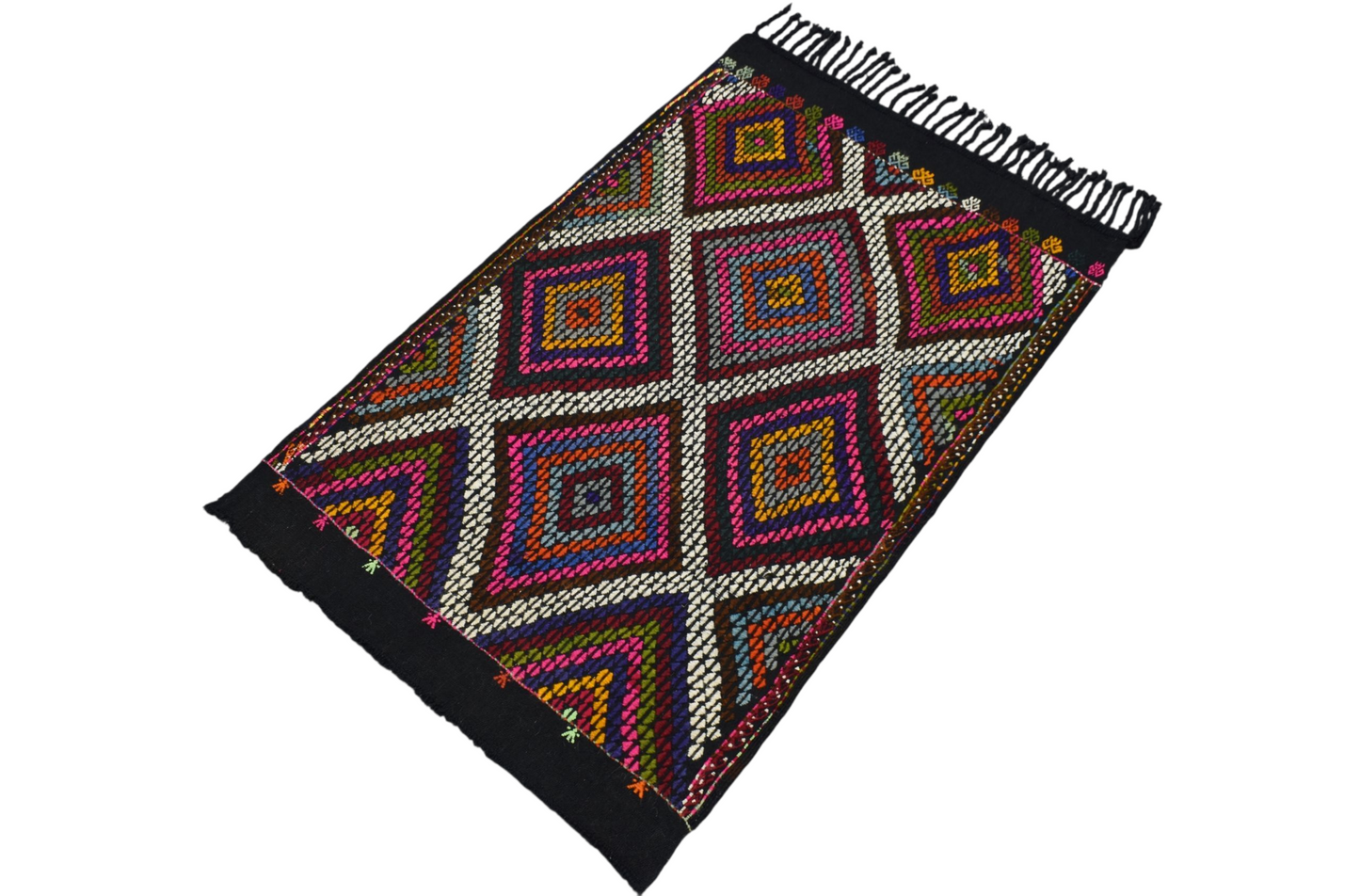 Kilim Antik El Dokuması Karapınar Yörük Cecim Yün Kilim 0562 - Yeni - Çok Renkli