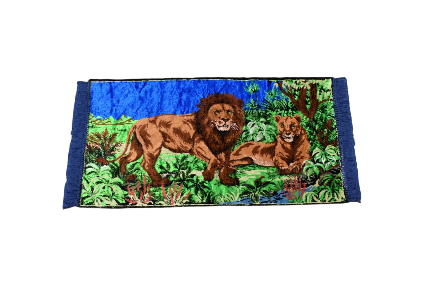 Kilim Antik Doğa Tasvirli Ormanlar Kralı Aslanlı Duvar Halısı 0565 - Yeni - Çok Renkli