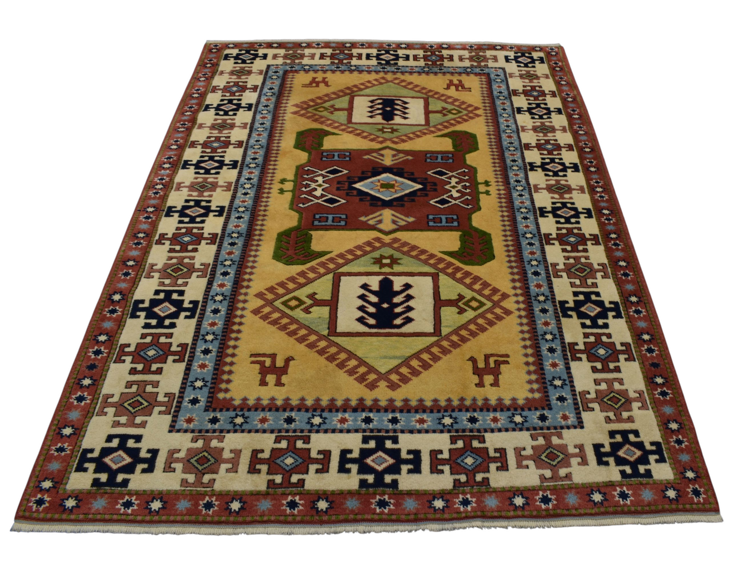 Kilim Antik El Dokuma Balıkesir Antik Yörük Yün Salon Halısı 0587 - Yeni - Çok Renkli