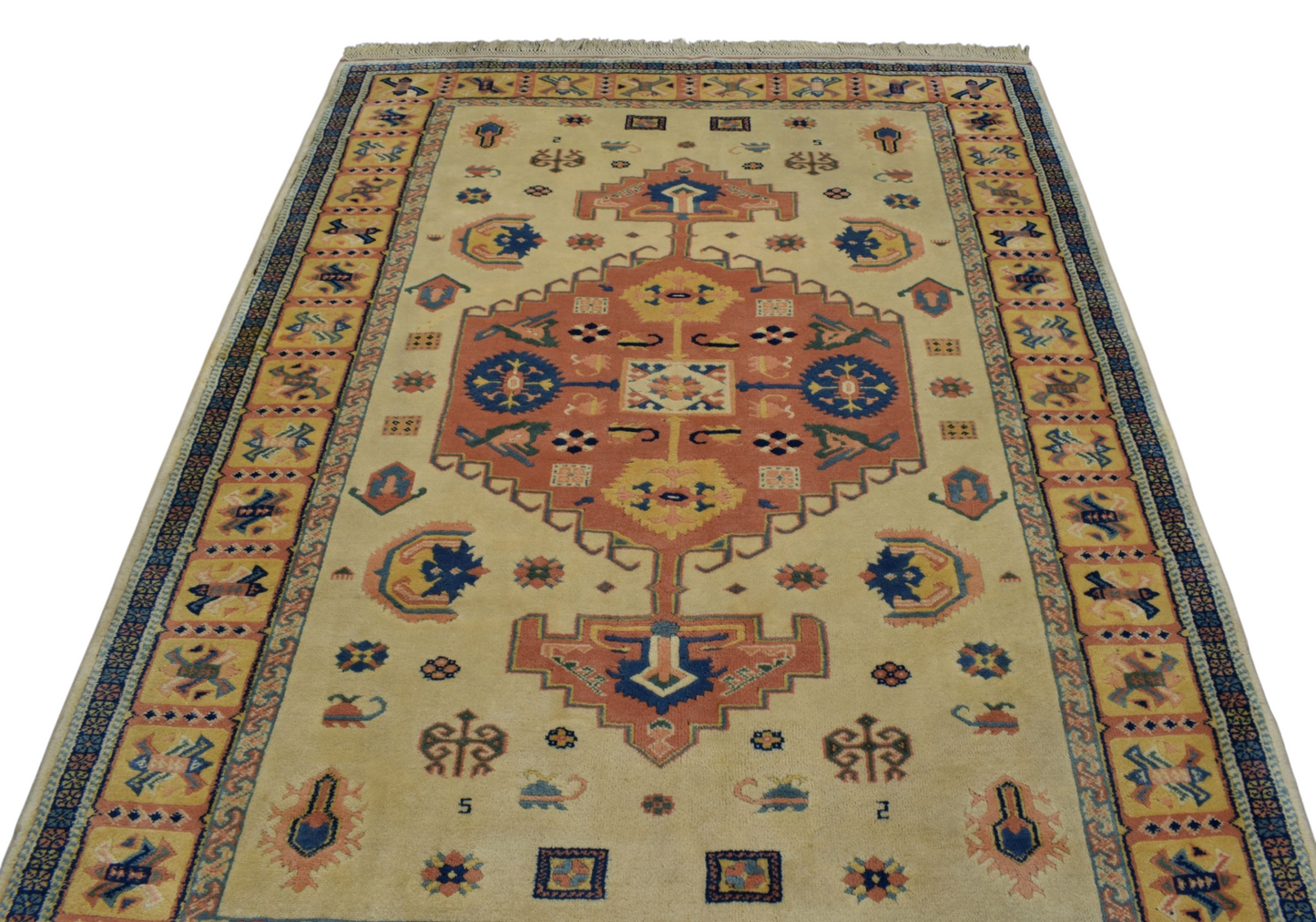 Kilim Antik El Dokuma Kirman Oygulu Balıkesir Antik Yörük Yün Halı 0619 - Yeni - Çok Renkli
