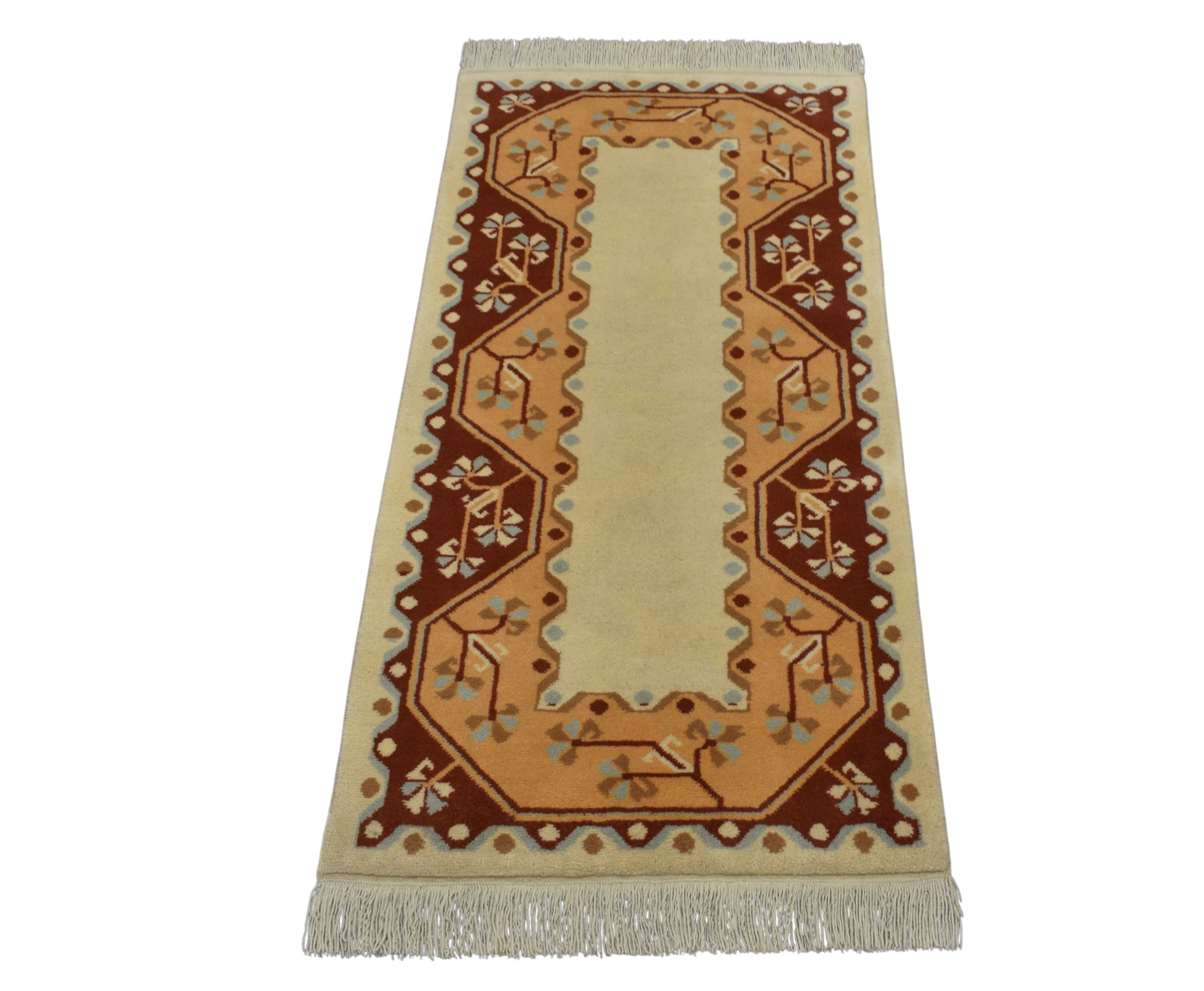 Kilim Antik El Dokuma Çiçekli Muğla Milas Yün Halı 0632 - Yeni - Çok Renkli
