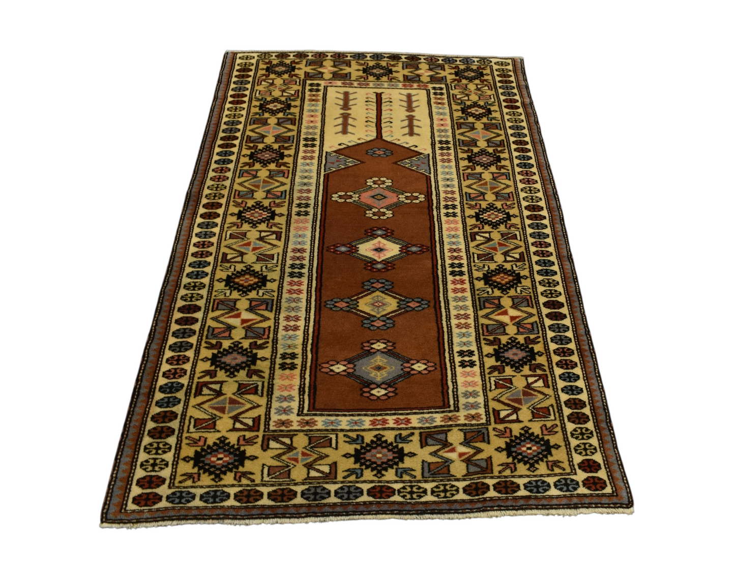 Kilim Antik El Dokuma Kirman Bozalan Milas Muğla Yün Halı 0656 - Yeni - Çok Renkli