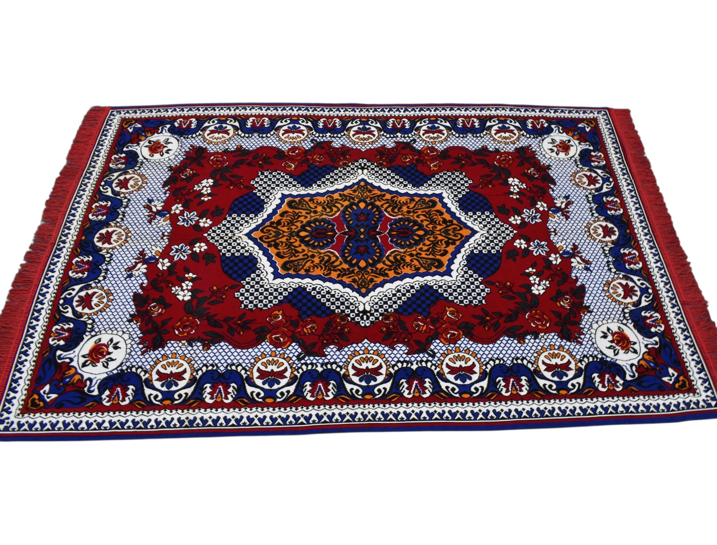 Kilim Antik Pamuk Üzeri Baskı Duvar Halısı 0658 - Yeni - Çok Renkli