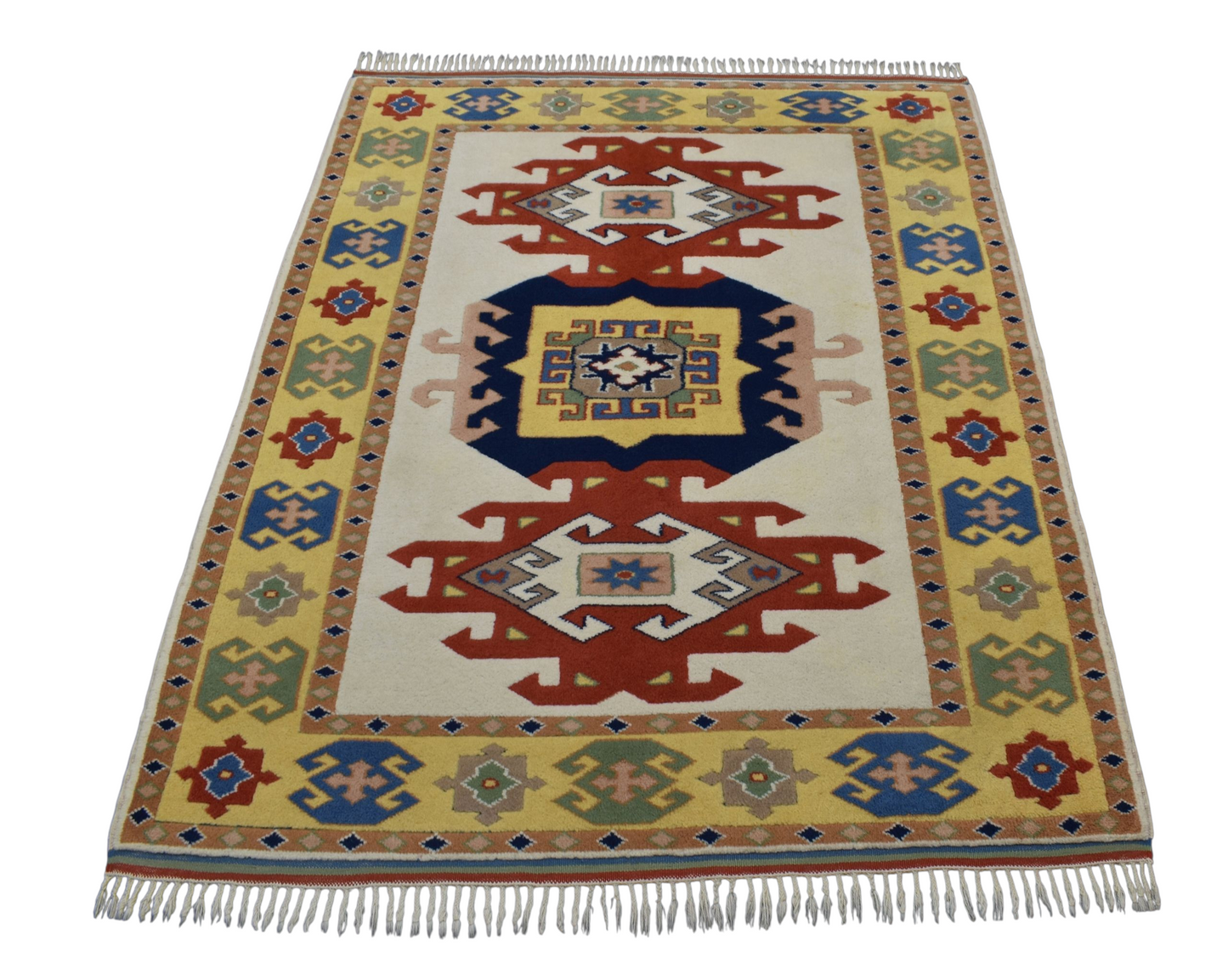 Kilim Antik El Dokuma 3m2 İzmir Antik Yörük Oygulu Yün Halı 0744 - Yeni - Çok Renkli
