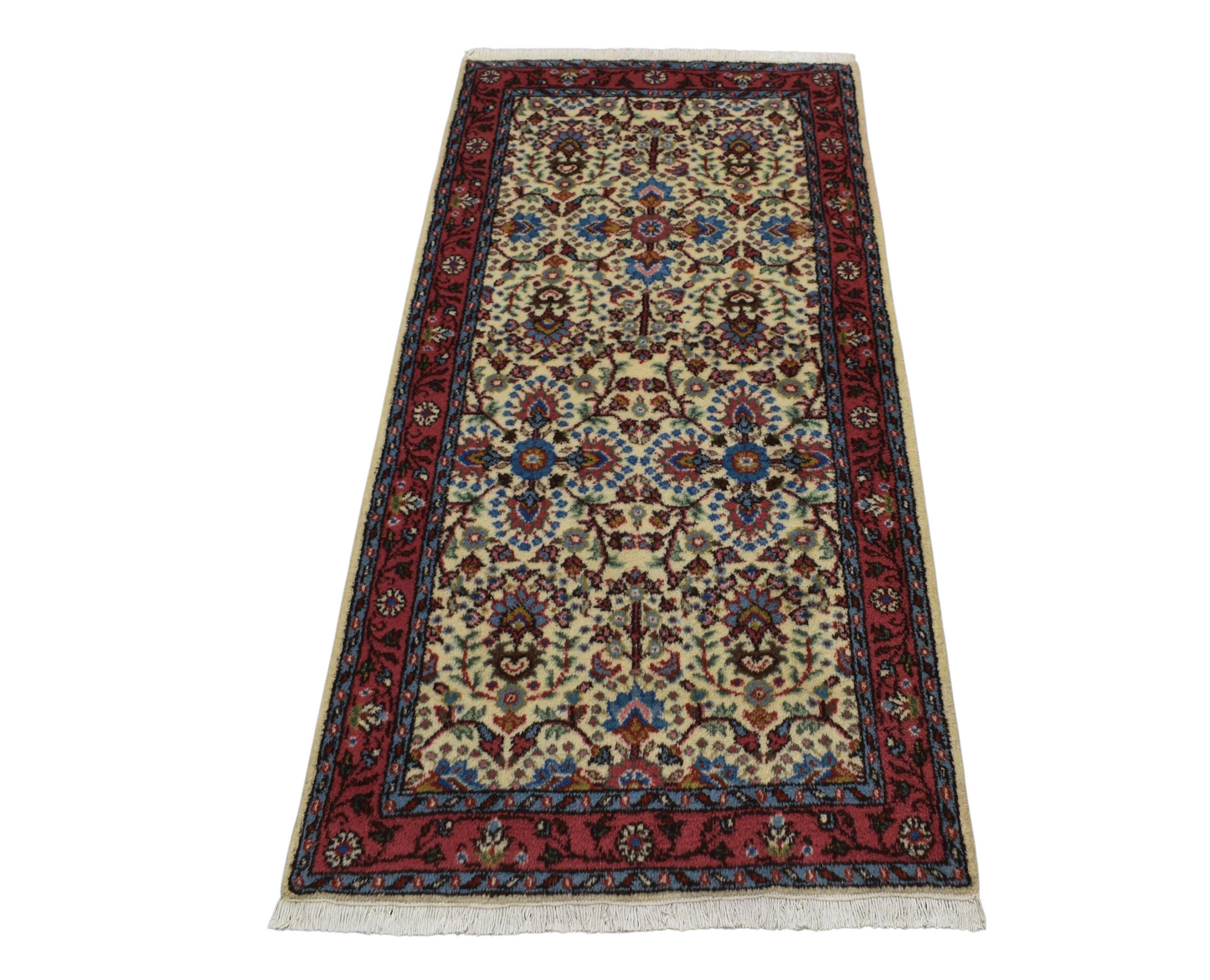 Kilim Antik El Dokuma 2m2 Çiçekli Sümerbank Yün Halı 0755 - Yeni - Bej Krem