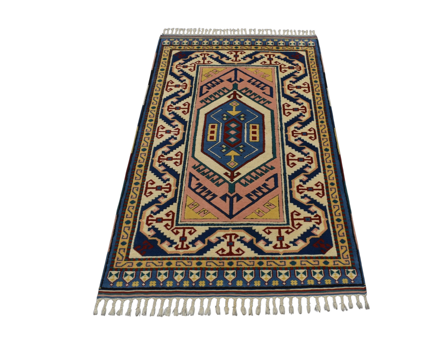 Kilim Antik El Dokuma Oygulu İzmir Antik Yörük Yün Halı 0774 - Yeni - Çok Renkli
