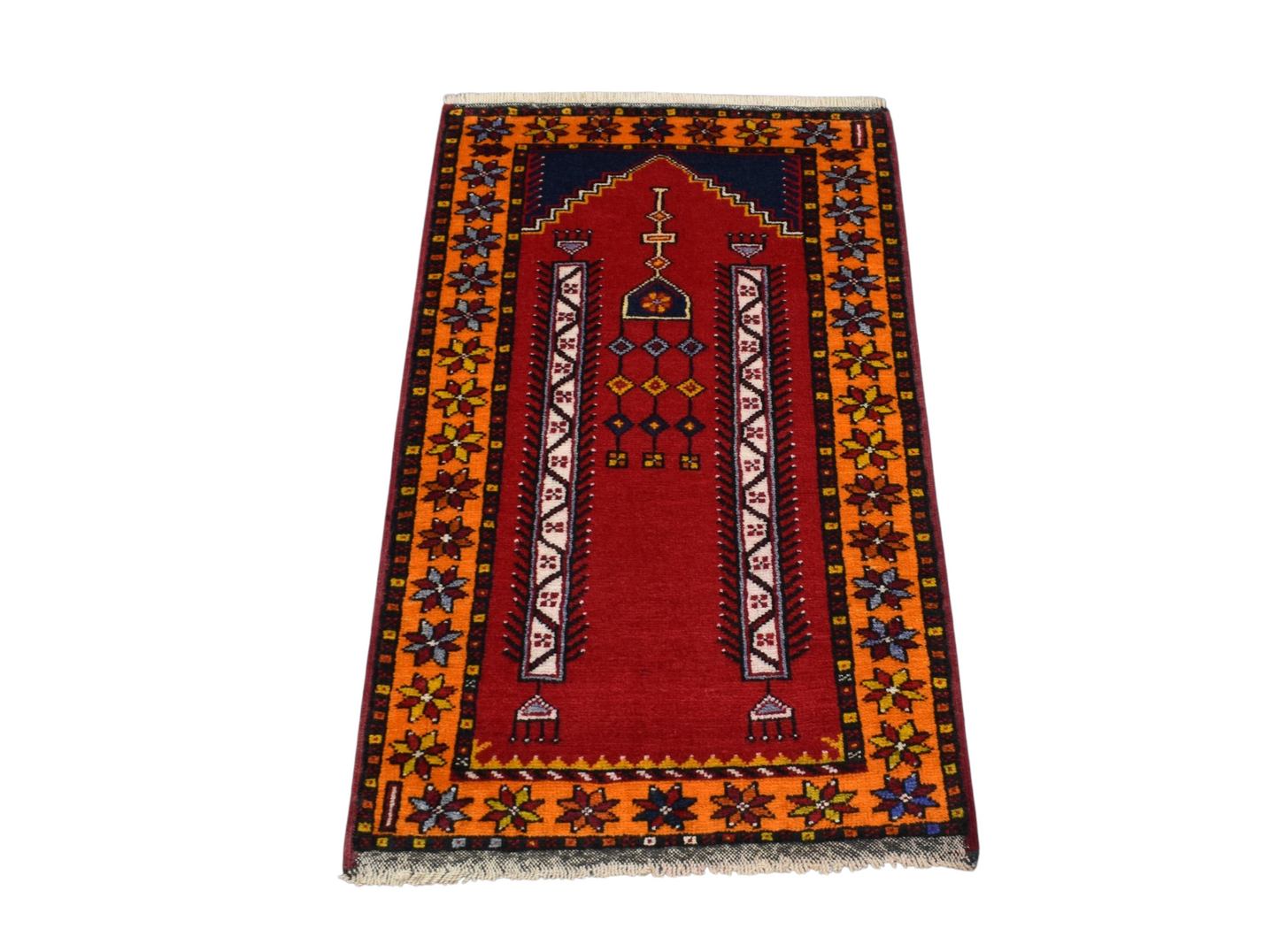 Kilim Antik El Dokuma Seccade Namazlık Niğde Ortaköy Yün Halı 0775 - Yeni - Çok Renkli