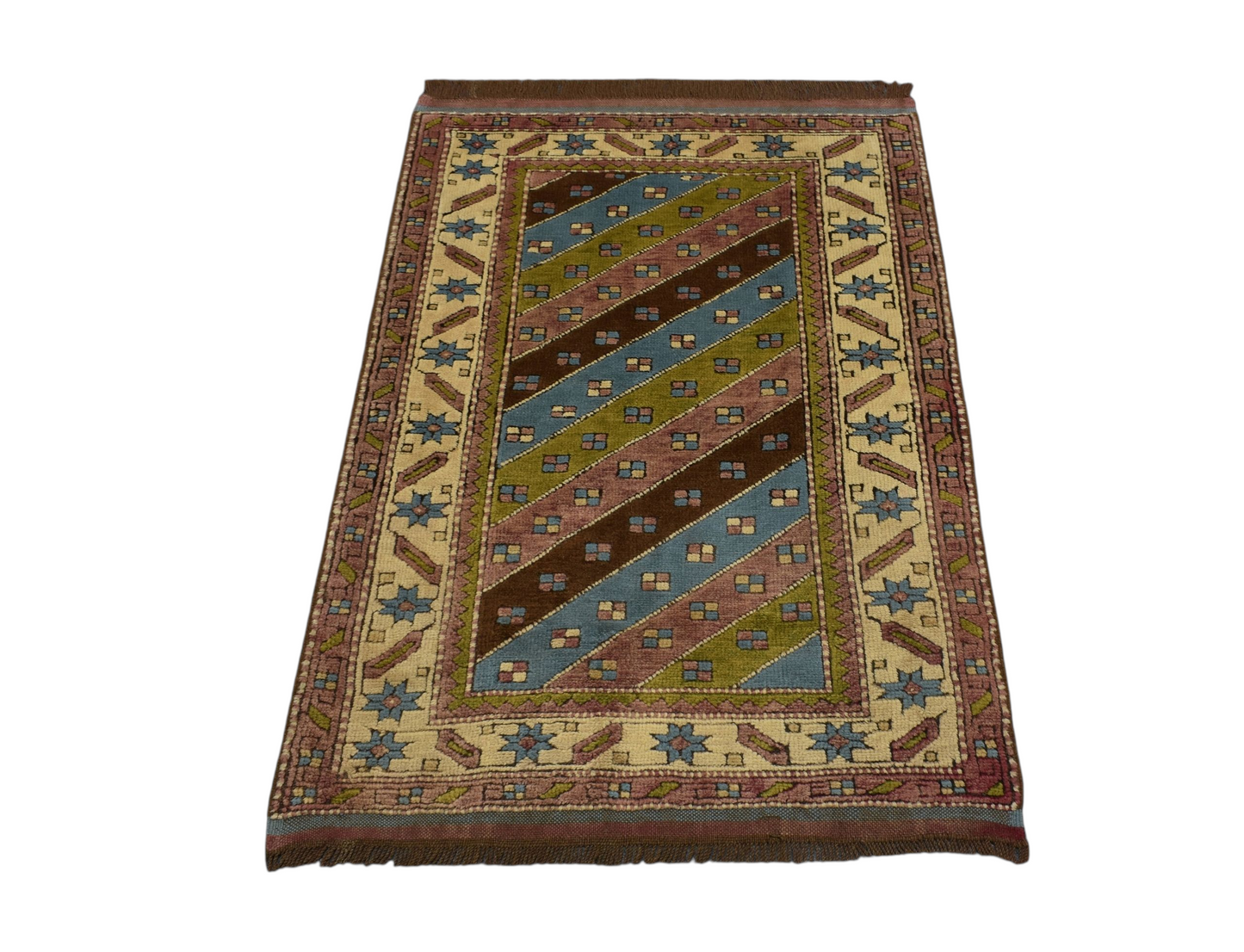 Kilim Antik El Dokuma Kabartmalı Şal Kars Yörük Yün Halı 0801 - Yeni - Çok Renkli