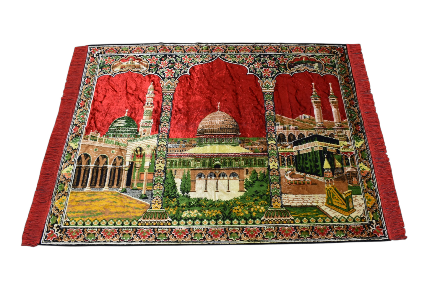 Kilim Antik Manzara Kutsal Belde Tasvirli Camili Duvar Halısı 0803 - Yeni - Çok Renkli