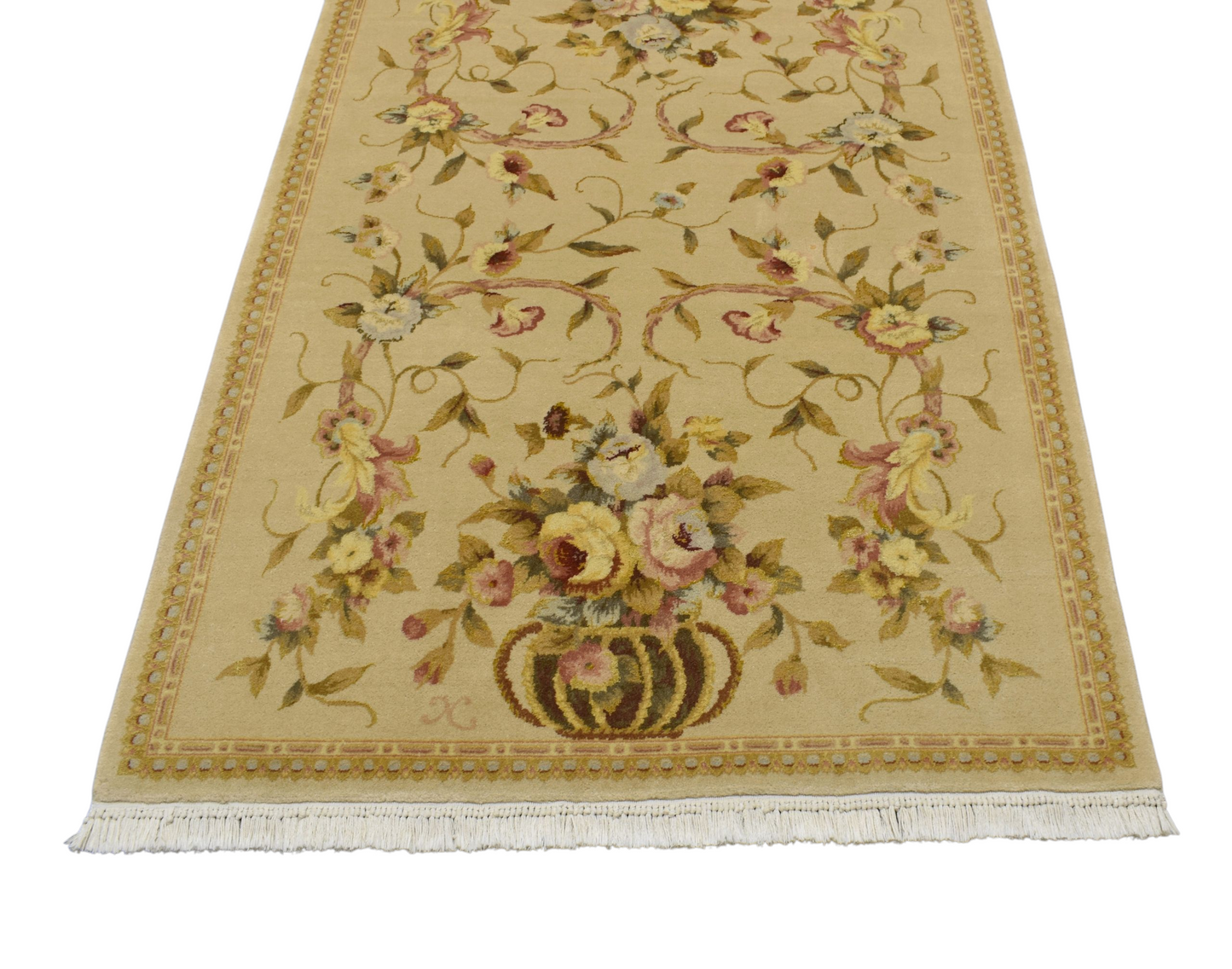 Kilim Antik El Dokuma Vazolu İsfahan İran Yün Salon Halısı 0812 - Yeni - Çok Renkli