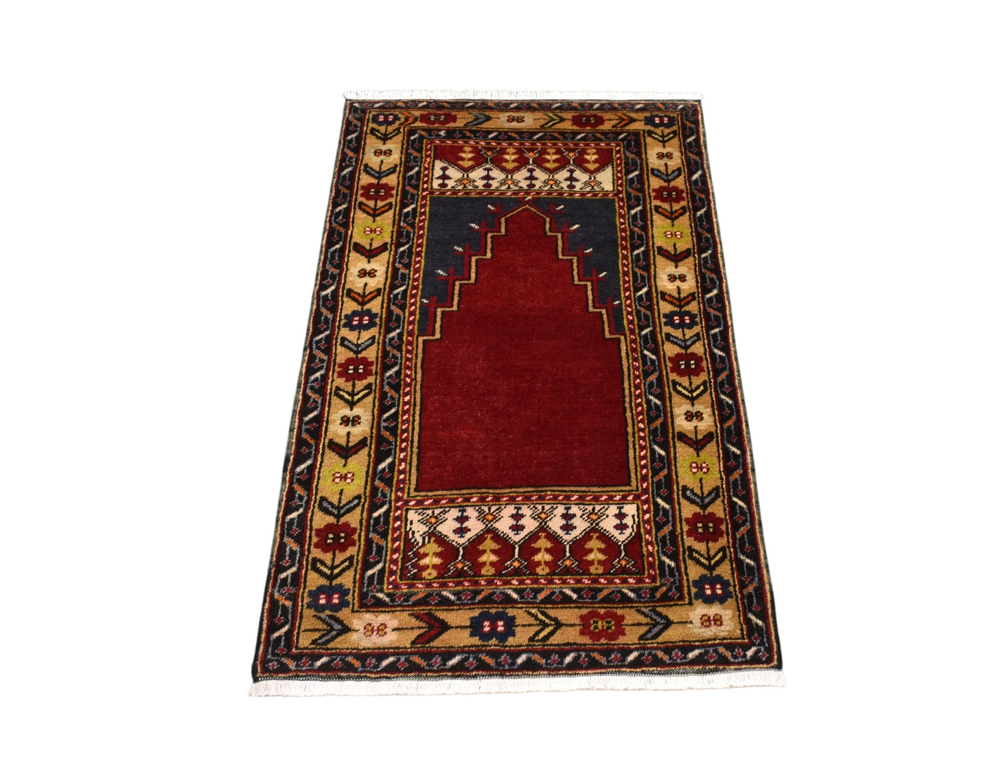 Kilim Antik El Dokuma Seccade Namazlık Niğde Maden Yün Halı 0841 - Yeni - Çok Renkli
