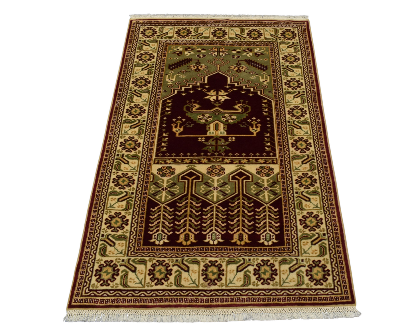 Kilim Antik El Dokuma İnce Namazlık Seccade Konya Yörük Yün Halı 0851 - Yeni - Çok Renkli