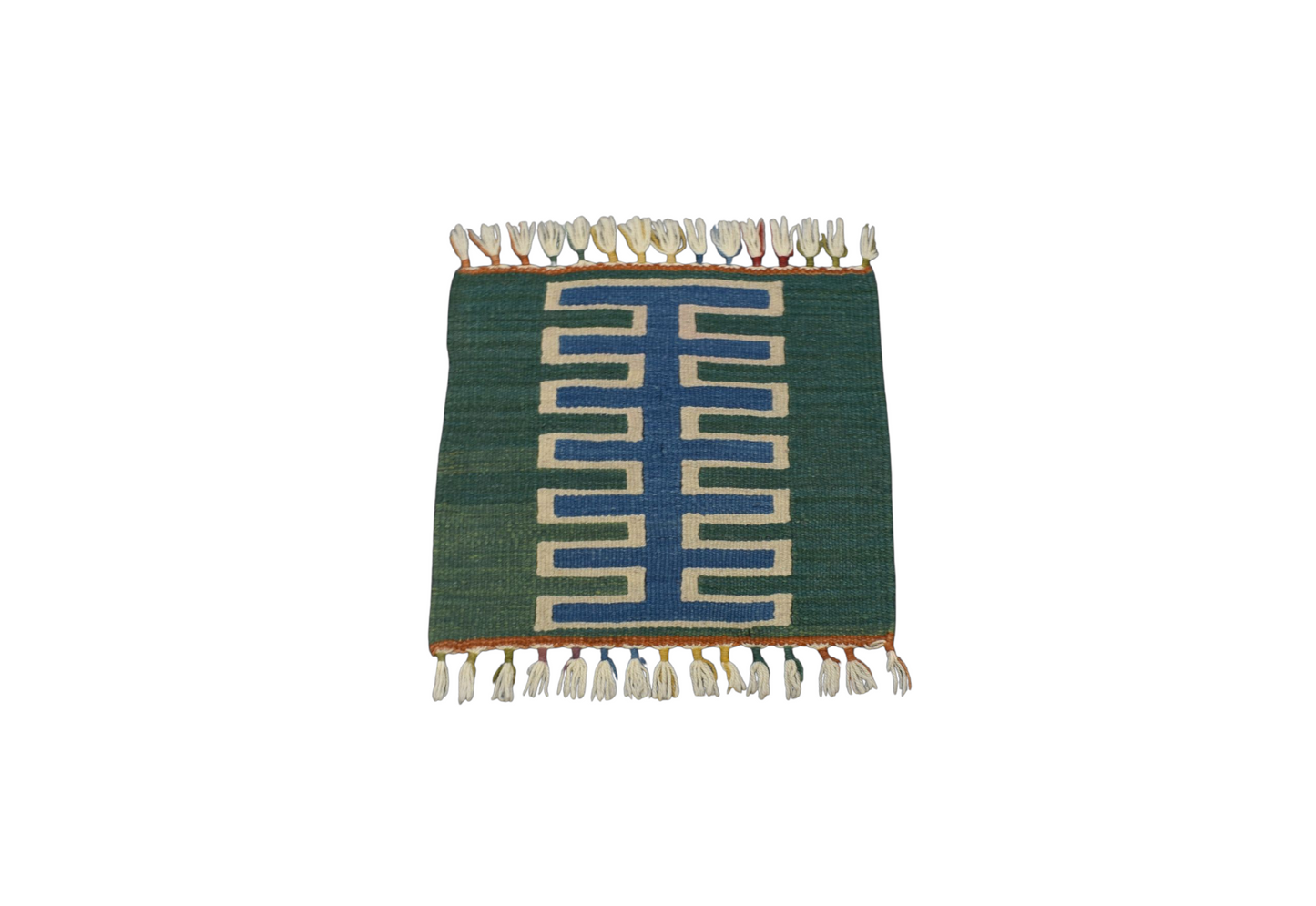 Kilim Antik El Dokuma Kare Köşe Sandalye Minderi Pınarbaşı Kayseri Yün Kilim 0861 - Yeni - Çok Renkli