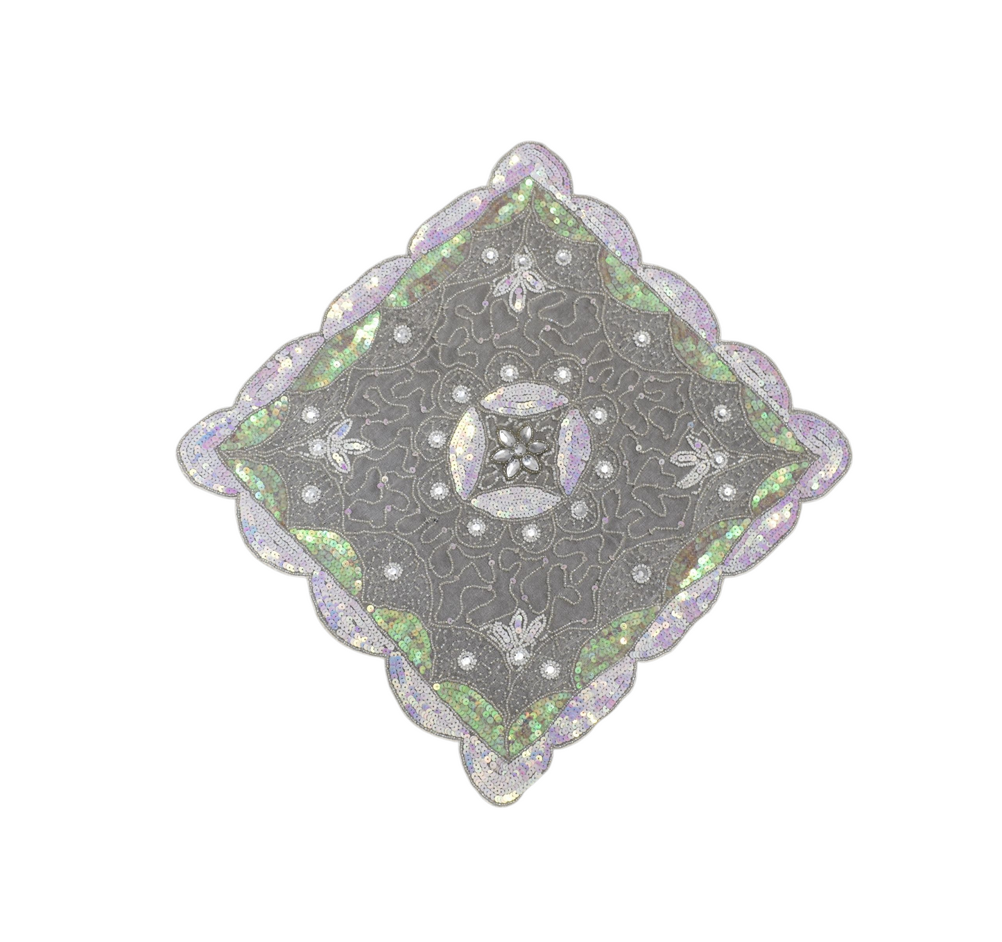 Kilim Antik El İşi Kare İnce Kum Boncuklu Masa Sehpa Fiskos Örtüsü 0886 - Yeni - Çok Renkli