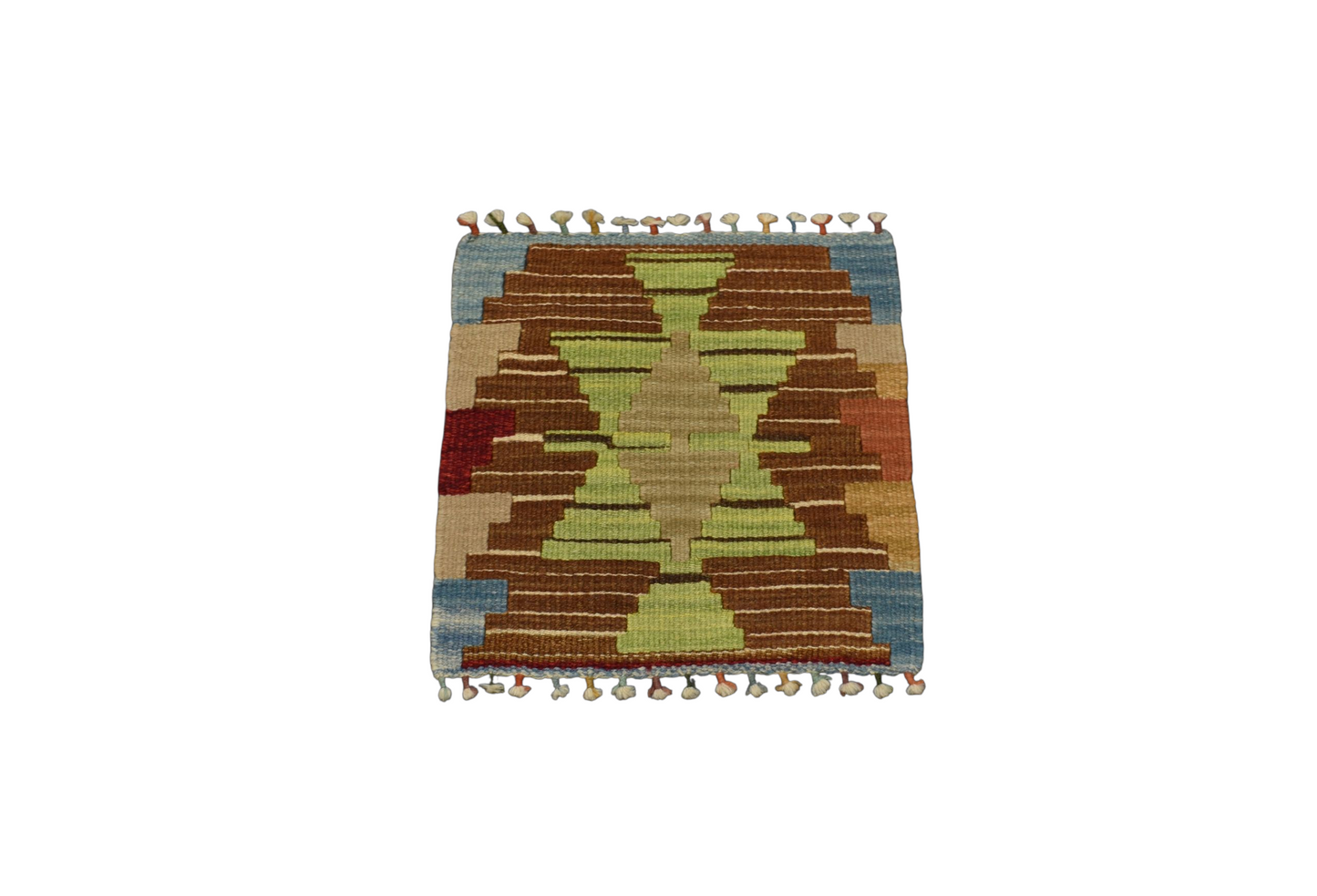 Kilim Antik El Dokuma Kare Köşe Sandalye Minderi Pınarbaşı Kayseri Yün Kilim 0893 - Yeni - Çok Renkli