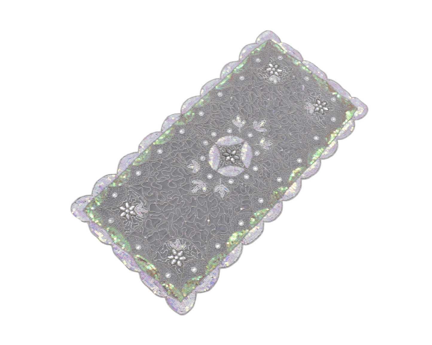 Kilim Antik El İşi İnce Kum Boncuklu Runner Sehpa Fiskos Masa Örtüsü 0906 - Yeni - Çok Renkli