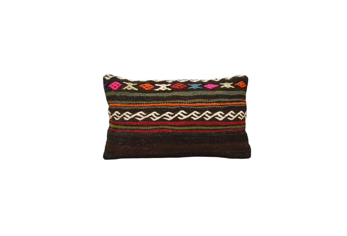 Kilim Antik El Dokuma Dekoratif Lumbar Kilim Kırlent Yastık Kılıfı 1005 - Yeni - Çok Renkli