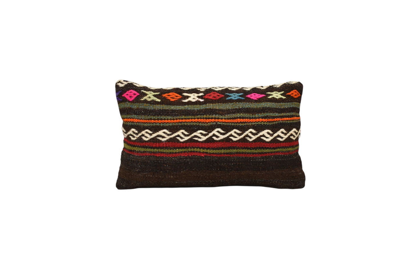 Kilim Antik El Dokuma Dekoratif Lumbar Kilim Kırlent Yastık Kılıfı 1005 - Yeni - Çok Renkli