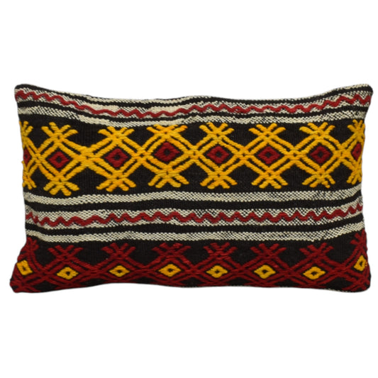 Kilim Antik El Dokuma Dekoratif Lumbar Kilim Kırlent Yastık Kılıfı 1007 - Yeni - Çok Renkli