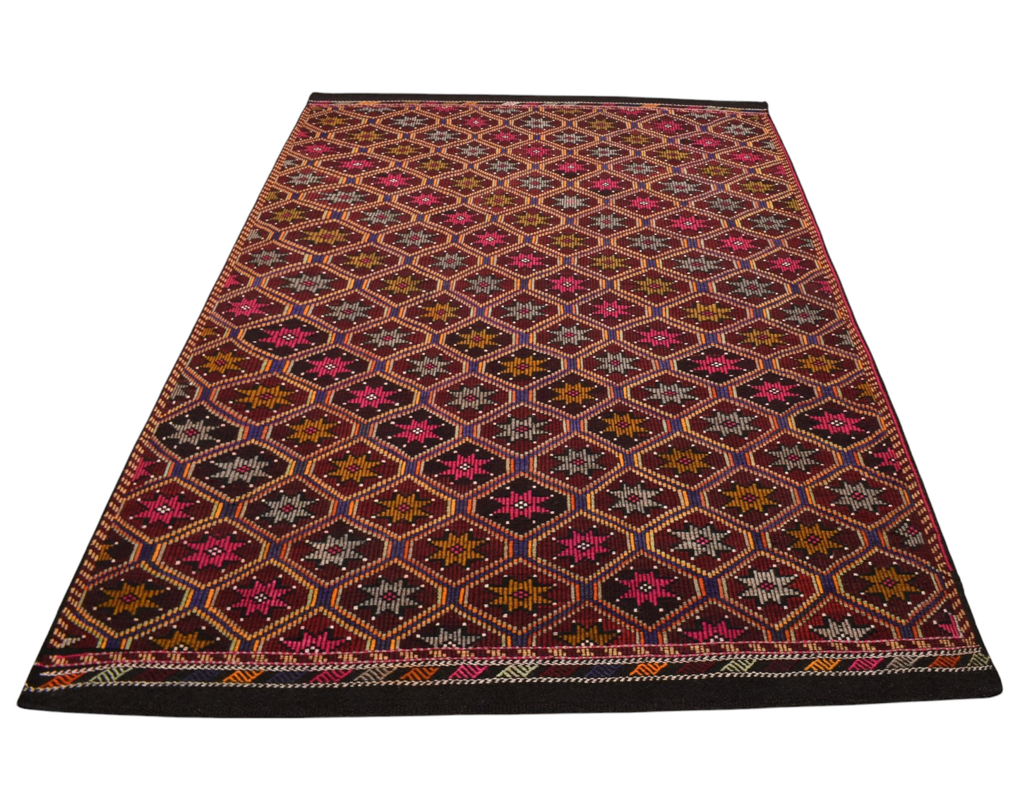 Kilim Antik El Dokuması Yün Cecim Karapınar Yörük Kilimi 0100 - Yeni - Çok Renkli