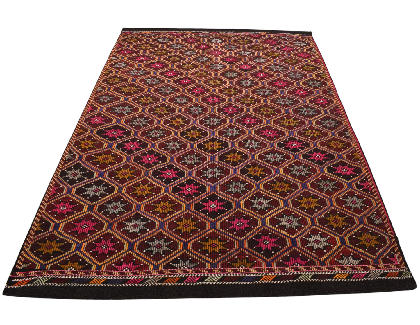 Kilim Antik El Dokuması Yün Cecim Karapınar Yörük Kilimi 0100 - Yeni - Çok Renkli