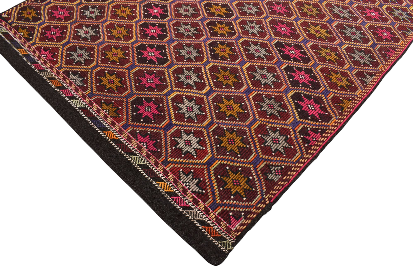 Kilim Antik El Dokuması Yün Cecim Karapınar Yörük Kilimi 0100 - Yeni - Çok Renkli