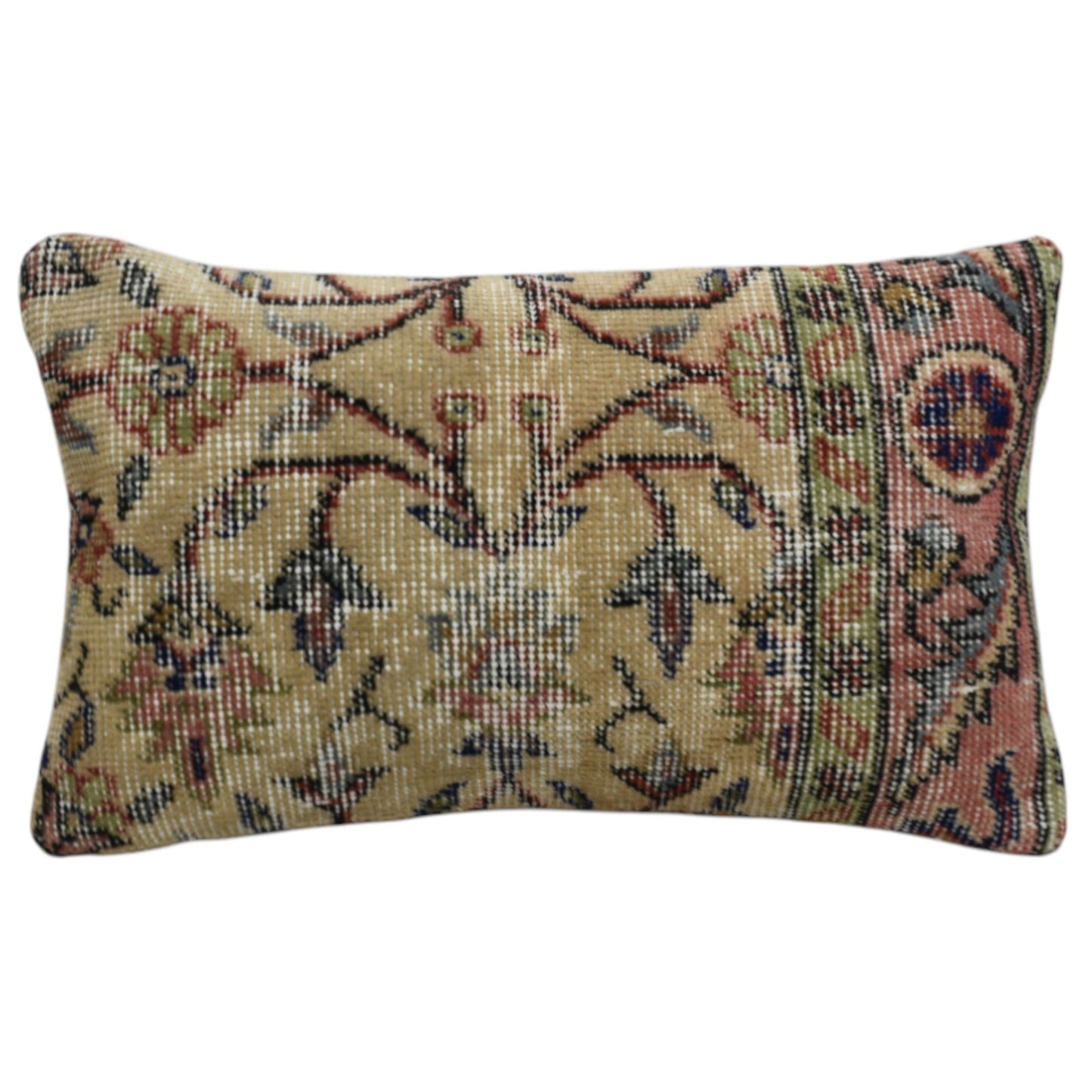 Kilim Antik El Dokuma Dekoratif Lumbar Halı Kırlent Yastık Kılıfı 1010 - Vintage - Çok Renkli
