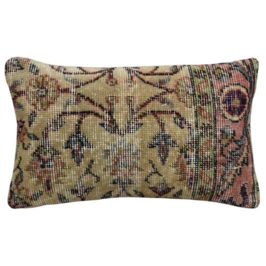 Kilim Antik El Dokuma Dekoratif Lumbar Halı Kırlent Yastık Kılıfı 1010 - Vintage - Çok Renkli