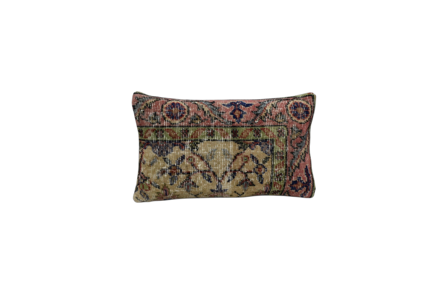 Kilim Antik El Dokuma Dekoratif Lumbar Halı Kırlent Yastık Kılıfı 1024 - Vintage - Çok Renkli